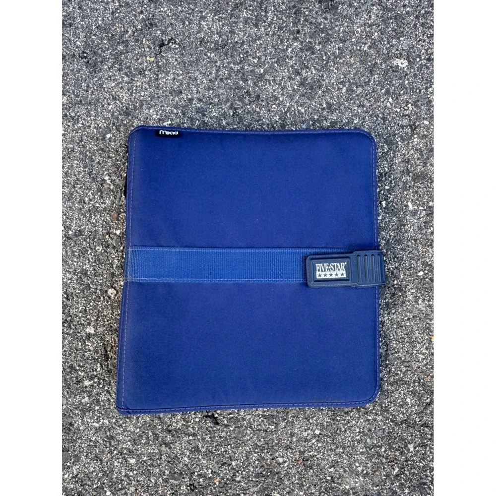 Vintage Mead Five Star 3 Ring Binder Velcro Fabric Strap